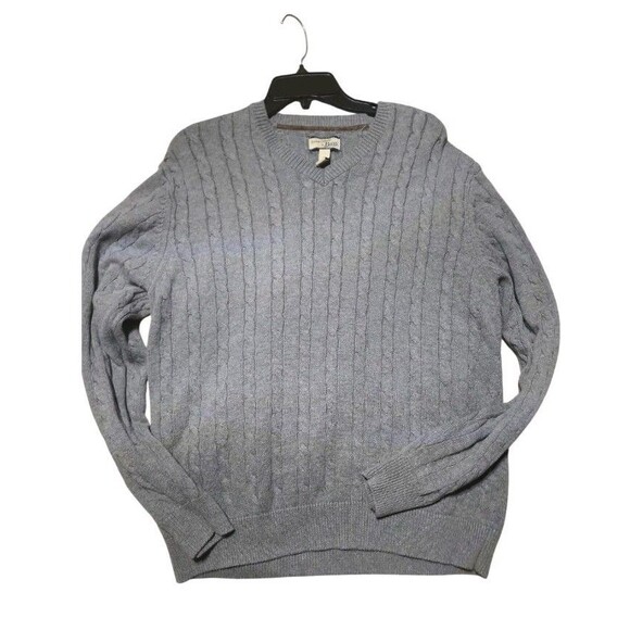 G.H. Bass Heritage Collection Women’s Large Gray Cable Knit Cotton Sweater - Picture 1 of 7